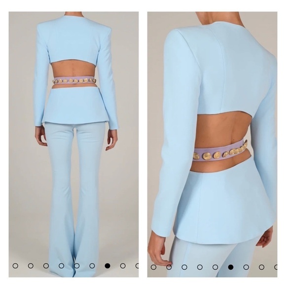 THE DOLLS HOUSE Light Blue Gigi Cutout Blazer Jacket XS NWT - Picture 5 of 11